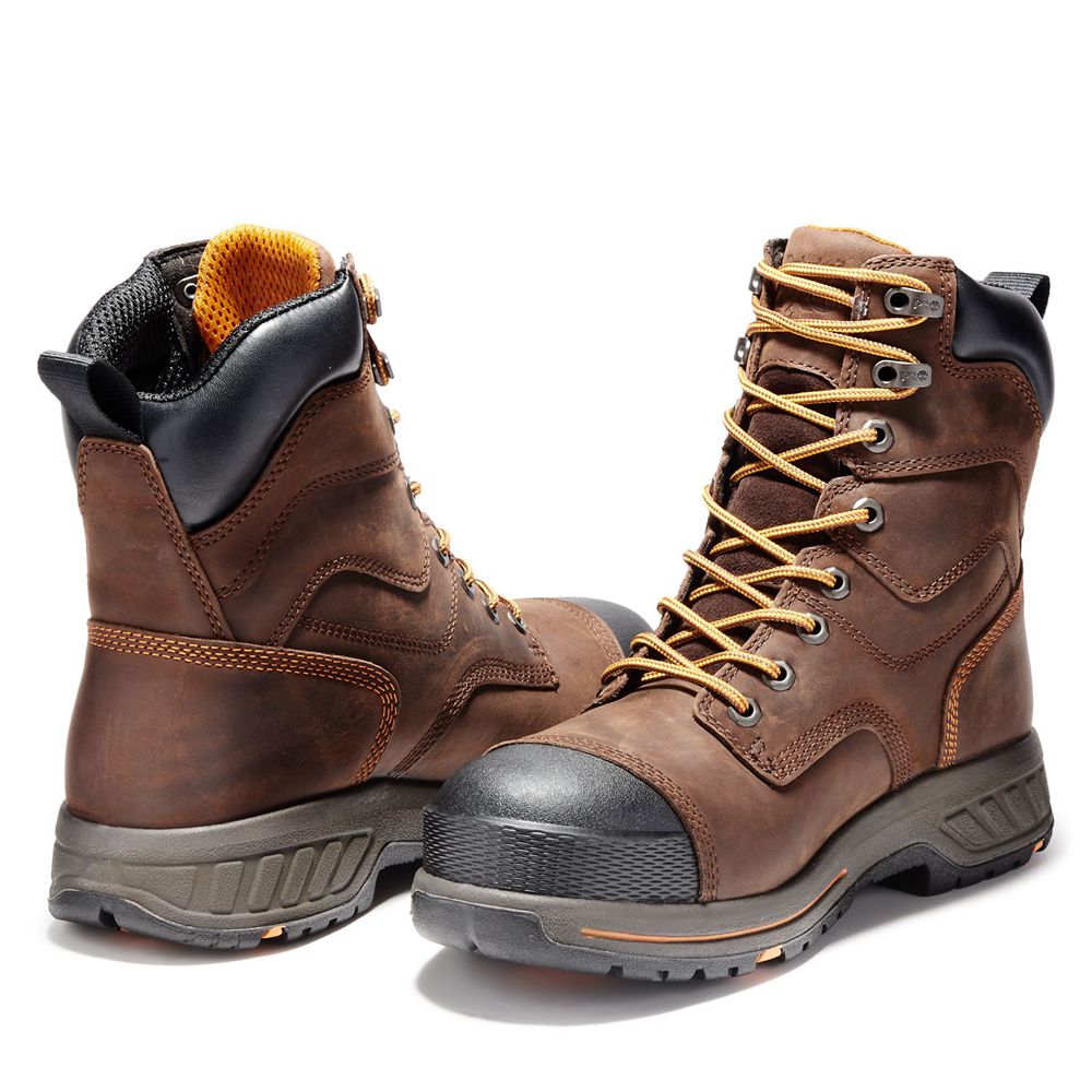 Botas de Trabajo Masculino - Timberland Pro® Helix Hd 8\" Soft Toe - CUNMO9403 - Marrom/Pretas